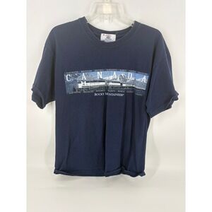 Rocky Mountaineer Canada T Shirt‎ Navy Souvenir Tee Size L